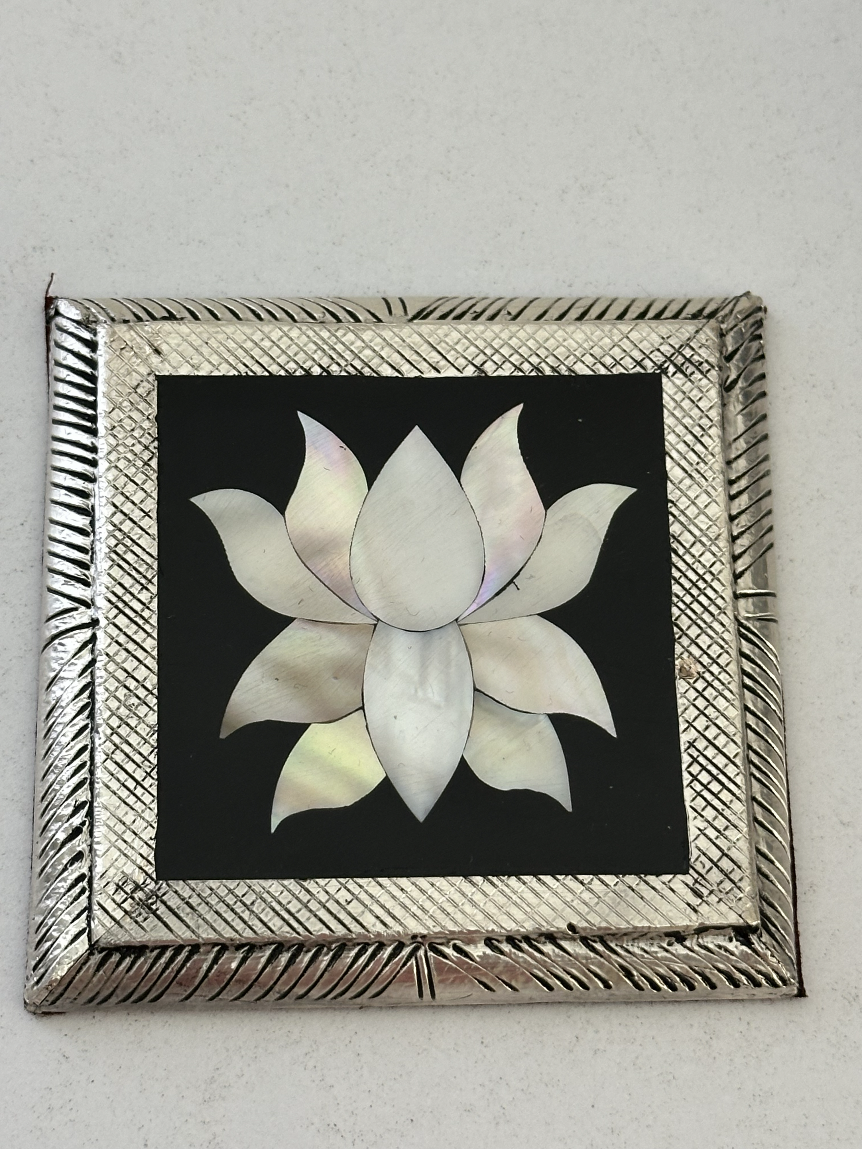 Lotus Inlay Coasters Set with Storage Holder (Set of 6)
