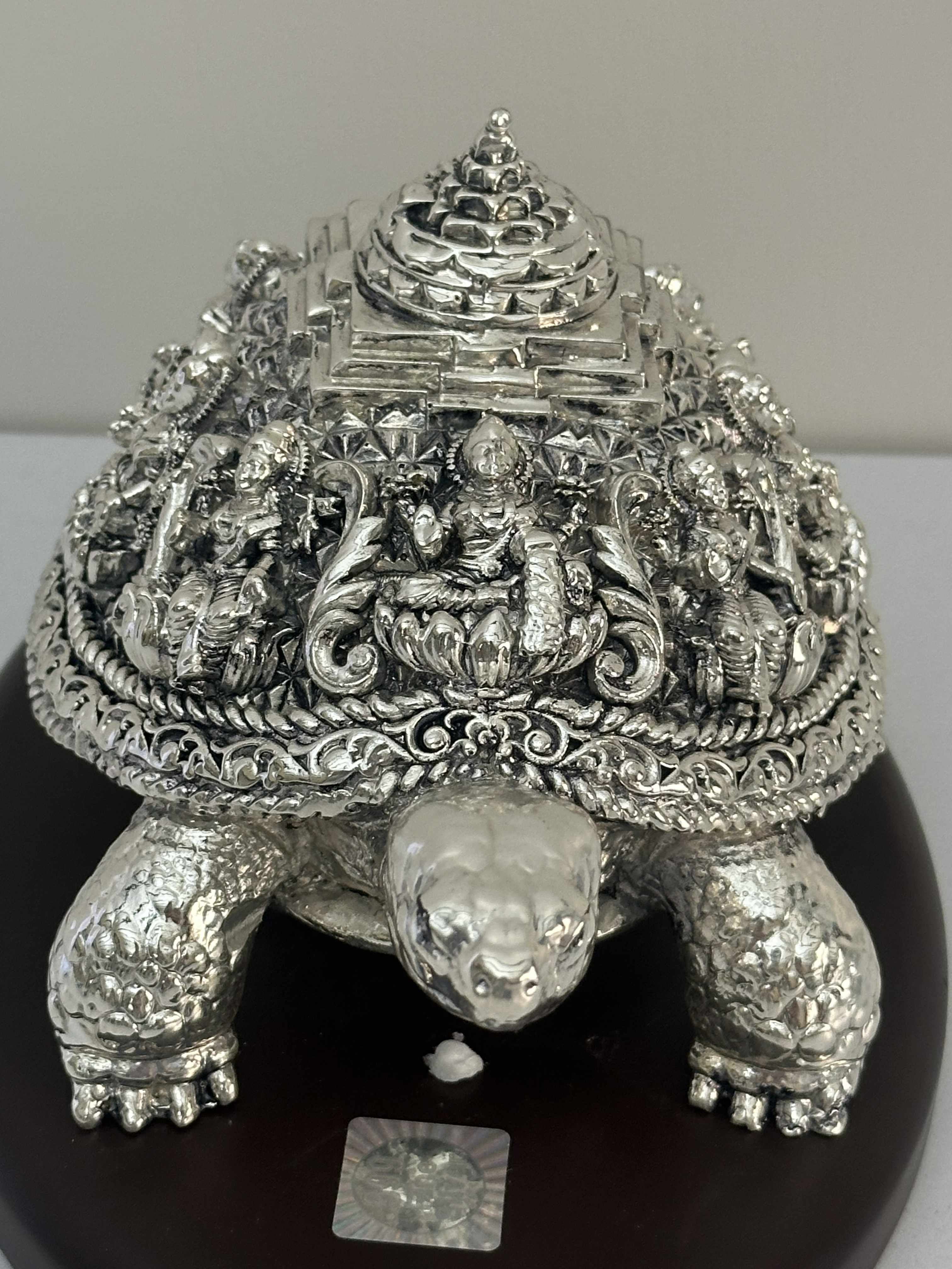 Pure Silver Ashtalakshmi Tortoise Idol with Wooden Base