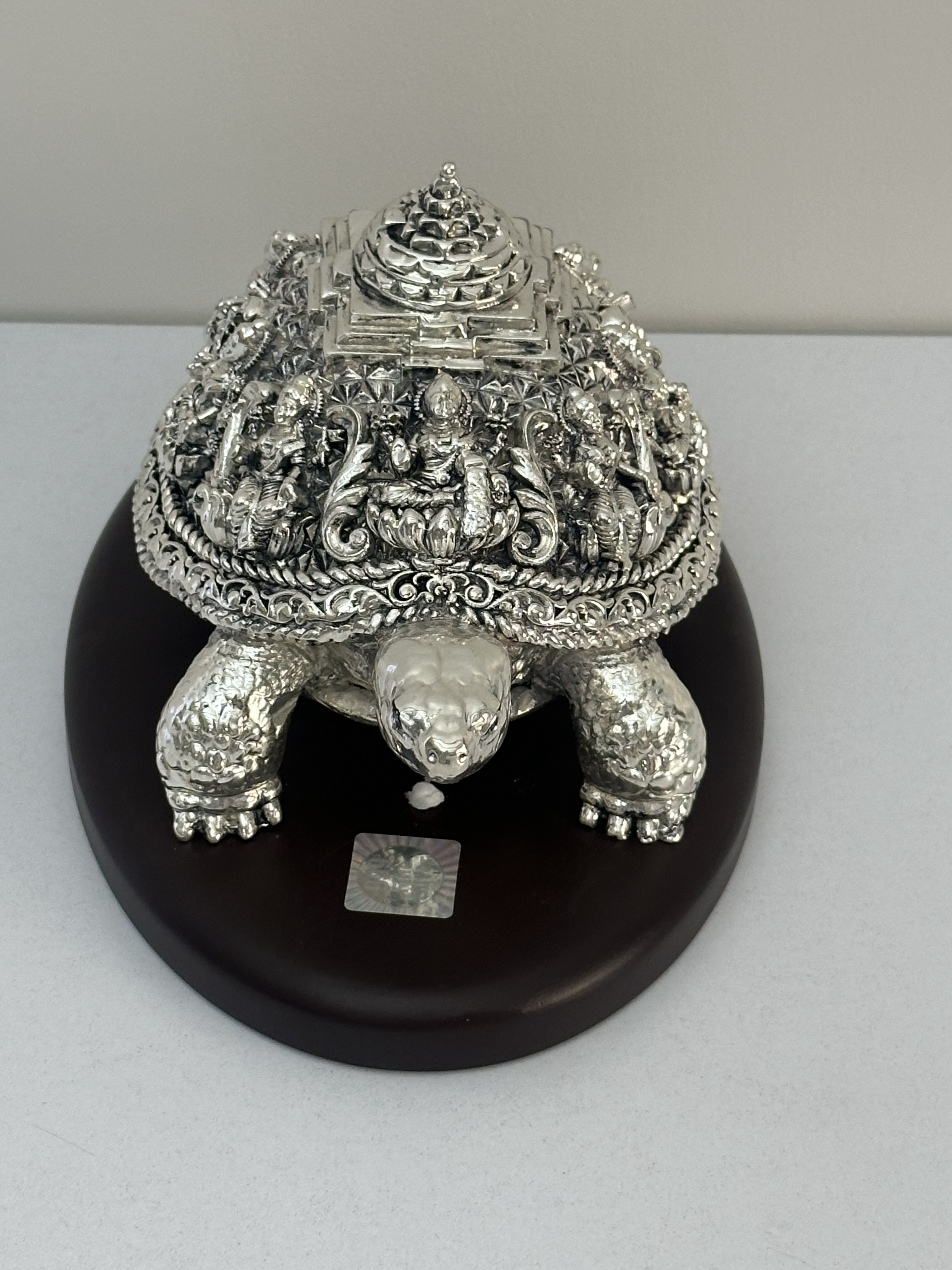 Pure Silver Ashtalakshmi Tortoise Idol with Wooden Base
